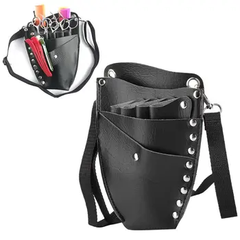 

PU Leather Rivet Hair Scissor Bag Clips Bag Hairdressing Barber Scissor Holster Pouch Holder Case with Waist Shoulder Belt