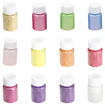 

12 Pcs/set DIY Crafts Jewelry 12-color Pearl Powder Pigment Crystal Epoxy Filler Material Slime Mud Colorant Q6PA