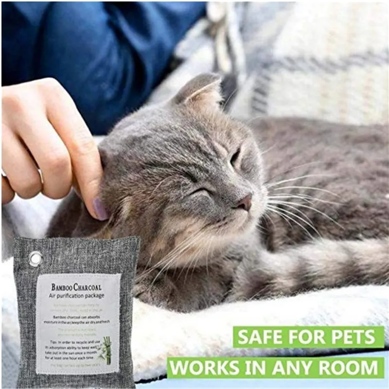 Natural Bamboo Charcoal Air Purifying Bags Activated Charcoal Odor Absorber Moisture Odor Eliminator for Car Closet Shoes