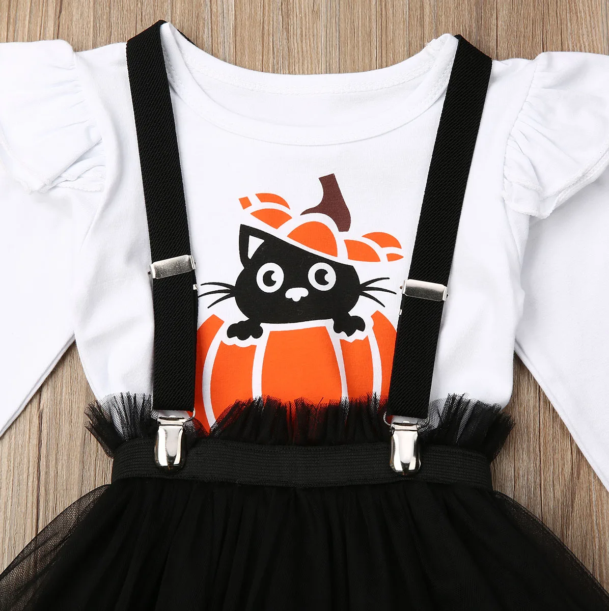 Imcute/Лидер продаж года; комплекты на Хэллоуин из 2 предметов для малышей; детская футболка с тыквой для маленьких девочек фатиновая юбка-Скейтер вечерние комплекты одежды
