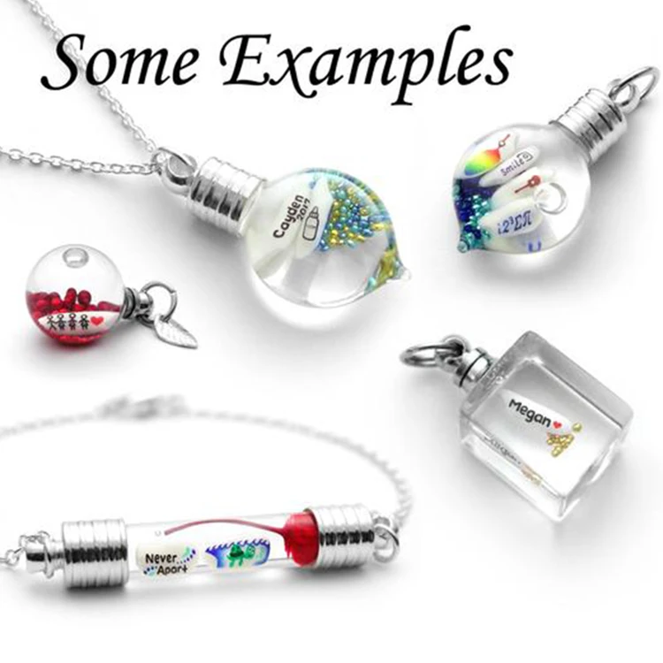 1PC Clear Crystal Vial Pendant With Ball Chain Necklace name on rice crystal vials Necklaces Wishing Bottle Pendant Necklace