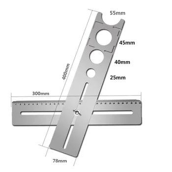 

Floor Tile Marble Glass Ceramic Drilling Hole Guide Hole Opening Locator Adjustable Angle Ruler Punch Locator Measuring Tool