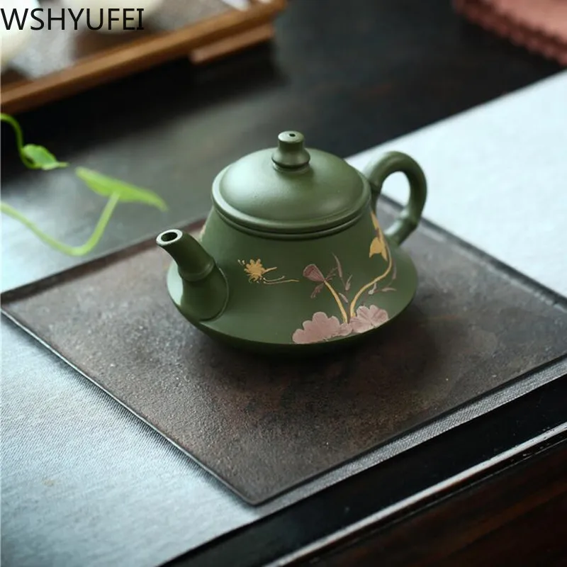 

Chinese Handmade Tea set purple clay Teapot Yixing Raw ore fine green mud authentic Tea set High-end customized gifts 220ml