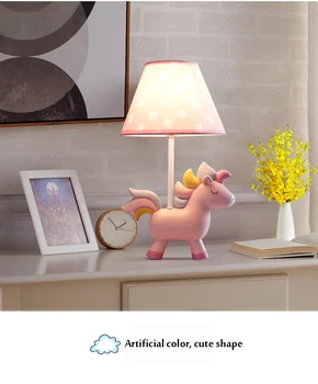 

European style LED Bedroom Bedside Desk Lamp Net Red Unicorn Warm Creative Children's Room Dimmable Ins Style Decorative Lamp