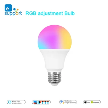 

eWeLink WIFI Smart Bulb E27 LED RGB Light Lamp Work with Alexa/Google Home 85-265V RGB+White Dimmable Timer Function