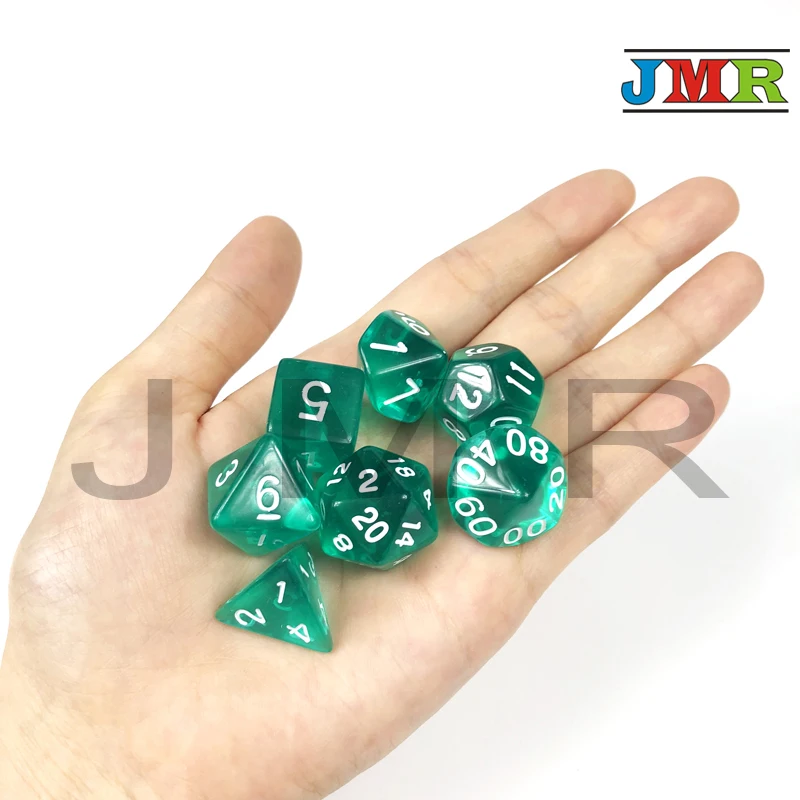 Новый полупрозрачный Радужный цвет Многогранные кости Набор из 7 D4 D20 игра DnD Plus