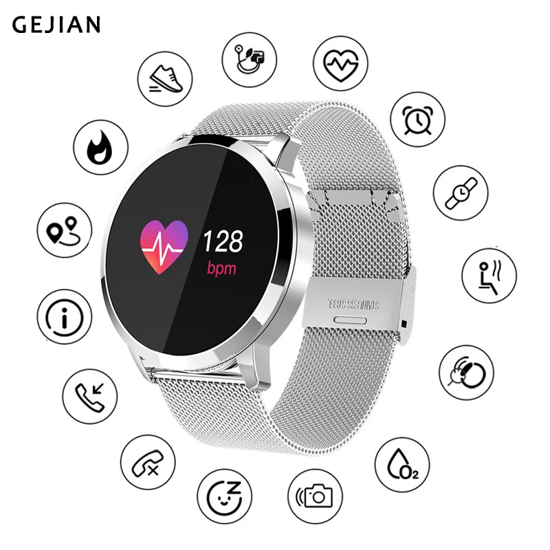 

GEJIANSmart Watch IP67 Waterproof Ladies Blood Pressure Oxygen Bracelet Sports Fitness Tracker Pedometer Connected Andriod IOS