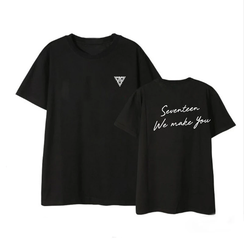 Kpop SEVENTEEN We Make You Album Shirts Уличная Повседневная Свободная футболка Топы с короткими