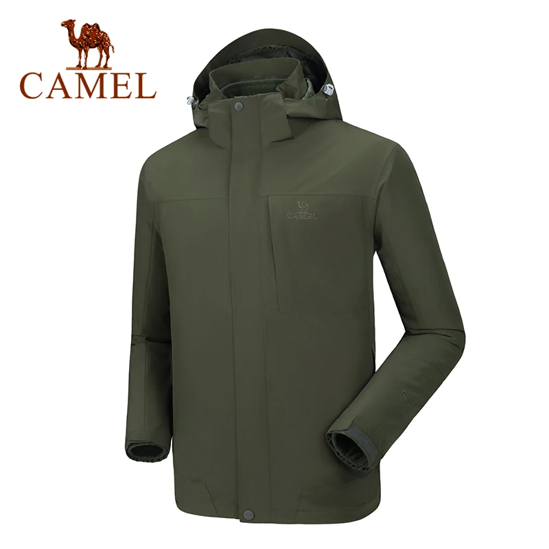 CAMEL водонепроницаемая куртка софтшелл 3в1 зимние пальто из флиса для женщин и мужчин ветровка для пешего туризма альпинизма на открытом воздухе - Цвет: 119Green