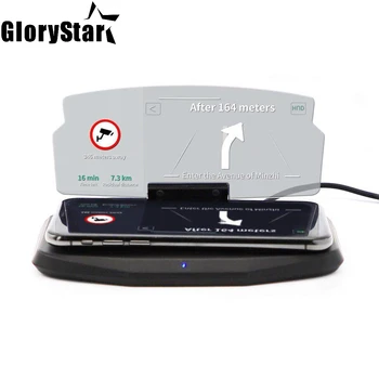 

Car HUD Bracket Wireless Charger and Head UP Display Mobile Phone GPS Navigation Image Reflector Holder for iPhone X Samsung S9