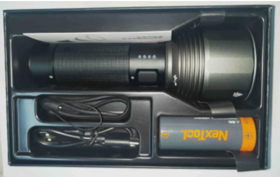 WITH BATTERY XIAOMI Youpin NexTool 2000lm вспышка светильник фонарь для поиска 380 м 5 режимов IPX7 перезаряжаемый водонепроницаемый светильник светодиодный тип-c для кемпинга - Цвет: WITH BATTERY