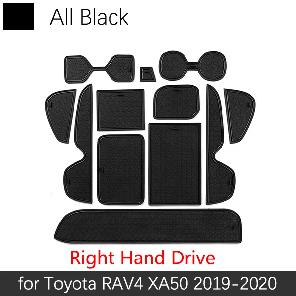 Противоскользящая резиновая подушка для автомобильной двери, красные ворота, слот для Toyota RAV4 XA50 RAV 4 50 MK5, коврик для интерьера, аксессуары - Название цвета: Black RHD