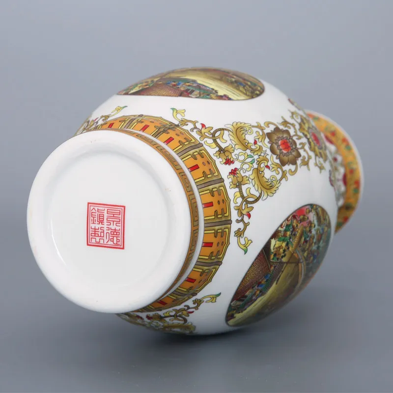 Китайский Цзиндэчжэнь керамика Qingming Shanghetu ваза Статуэтка домашняя гостиная мебель украшения ремесла офисный стол аксессуары