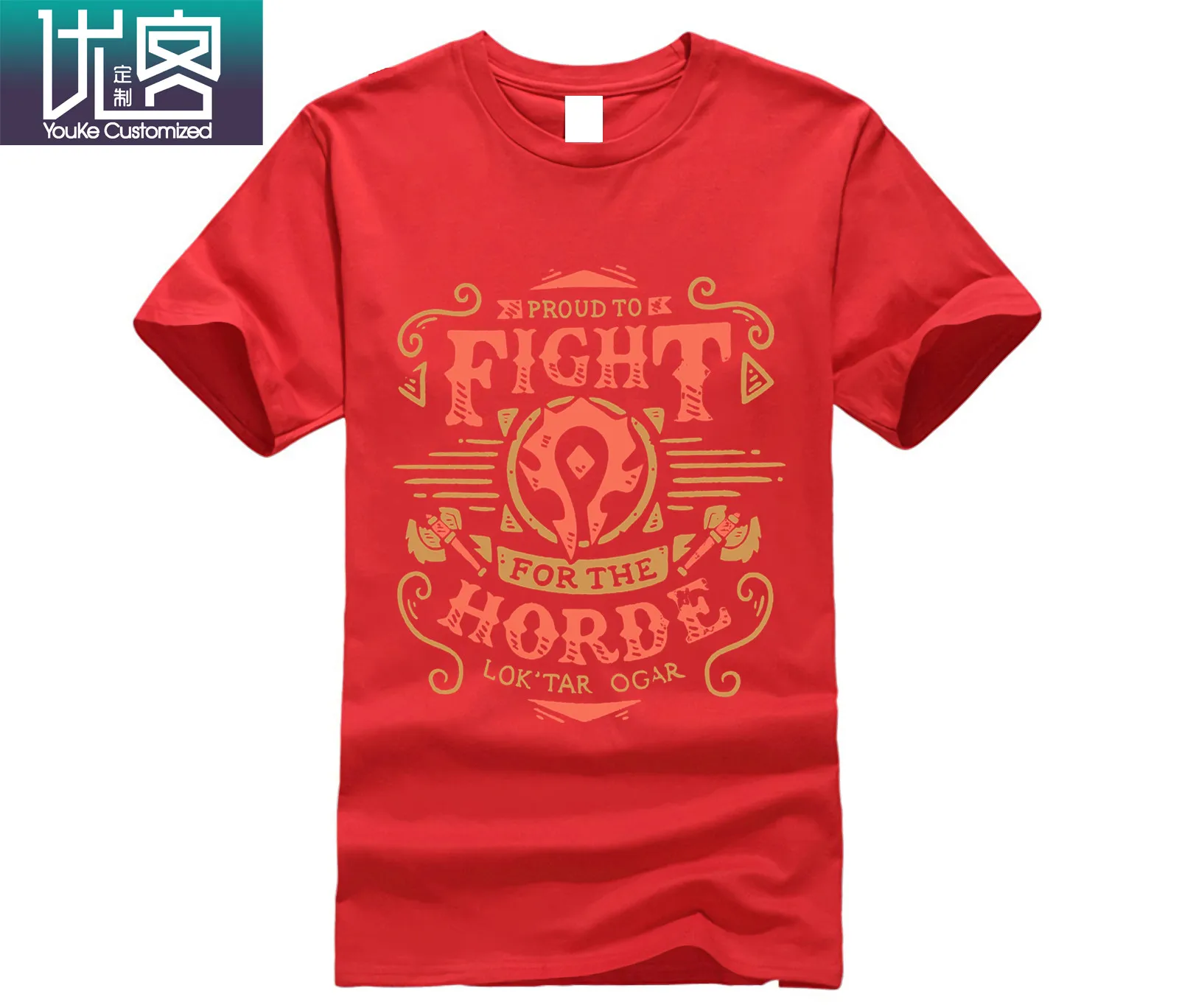 8red Новая мужская футболка для борьбы за Орду футболка world of warcraft - Цвет: 8red