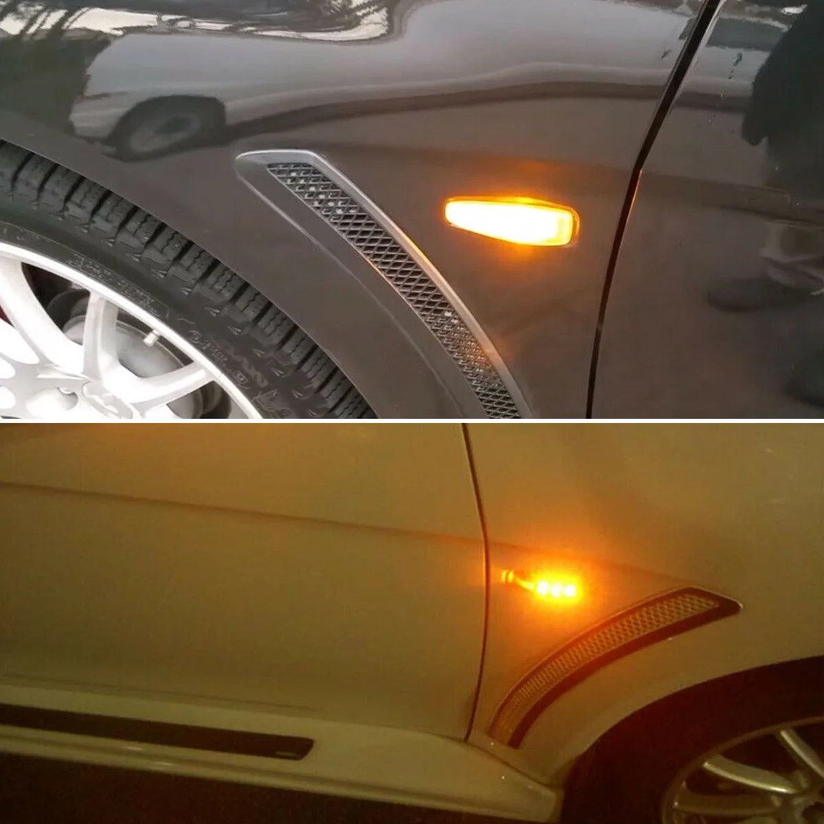 2 шт. передний задний Красный Янтарный светодиодный габаритный фонарь с копчеными боковыми габаритными лампами для мистубиши Лансер Evo X Outlander Mirage