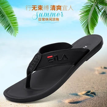 

New Arrival House Slippers Men Black Flip Flops Man Luxury Beach Shoes Mens Anti Slip Indoor Slippers Soft Man Slide Flip Flops