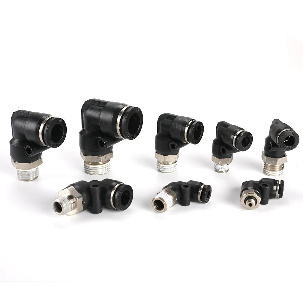 10 шт. пневматический соединитель фитинг 6mmOD воздушный шланг трубка нажимной в 1/" PT 3/8" 1/" 1/8" наружная резьба L форма газа БЫСТРОЕ СОЕДИНЕНИЕ ФИТИНГИ