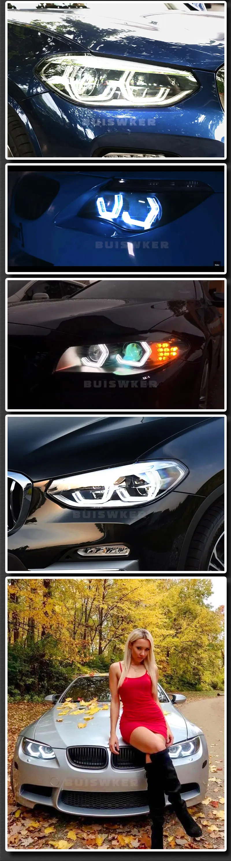 1SET LED Angel Eyes Ikonische Styling Scheinwerfer für BMW M2 M3 M4 M5 F10  F13 F18 F22 F30 E46 e60 E90 E92 E80 E81 E93 E87 E88 F35 - AliExpress