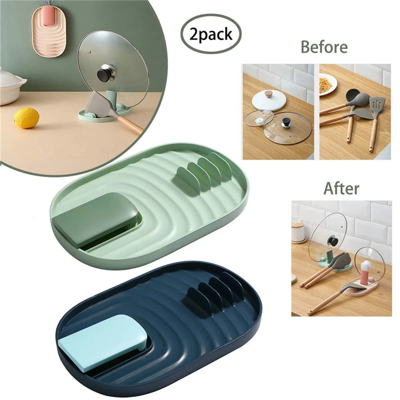 

1pcs Plastic Spoon Rests Storage Rack Shelf for Pot Cover Spoon Pot Clips Shelf Household Kitchen Tools