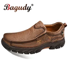  Outdoor High Quality Men's Shoes 100% Genuine Leather Casual Shoes Waterproof Work Shoes Cow Leather Loafers Slip on Footwear 48 