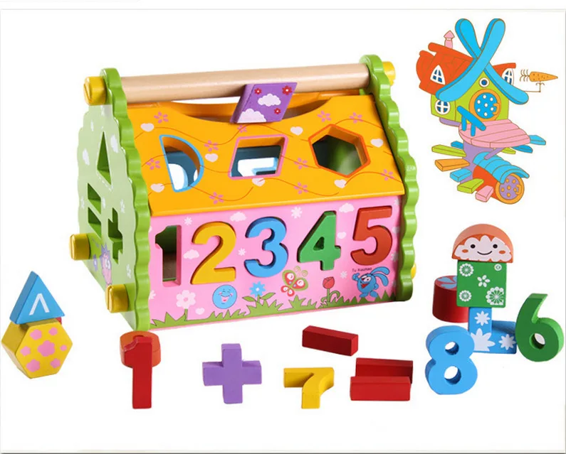 

Direct Selling Youdele Wooden Multi-functional Shape Numbers House Geometric Shapes Matching Children'S Educational Toy