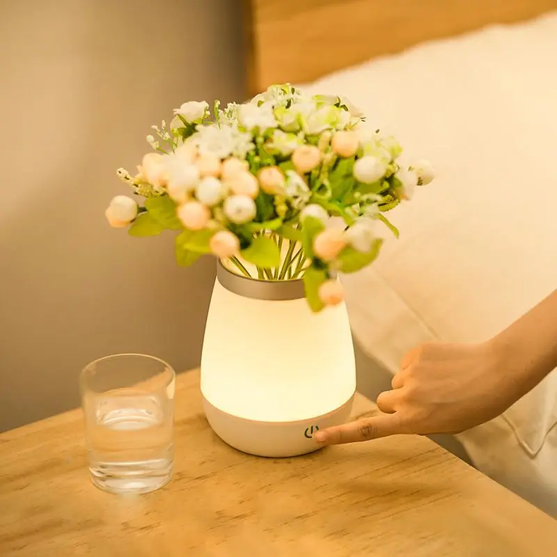 

ABS LED Night Light 250ml Flowers Pot Adjustable lamp portable USB charging touch sensor Night Lamp