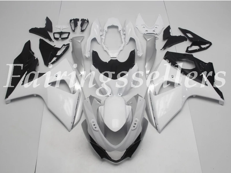 Литье под давлением ABS мотоцикл обтекатели комплект подходит для Suzuki GSX-R1000 09 10 11 12 13 14 15 16 Обтекатели глянцевый белый серебристый - Цвет: Gloss White Silver