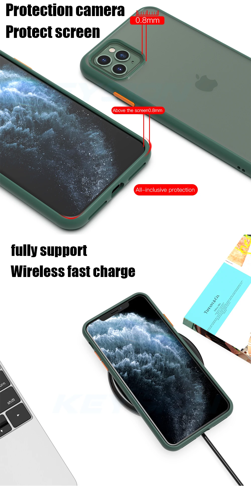 KEYSION модный матовый чехол для iPhone 11 Pro 11 Pro Max ударопрочный Прозрачный чехол для задней панели телефона для Apple iPhone 11 11 Pro Max