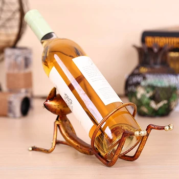 

Decorative Wine Bottle Holder Metal Wine Rack Single Bottle Shelf Stand For Home Ornaments Cute Cat Wine Rack