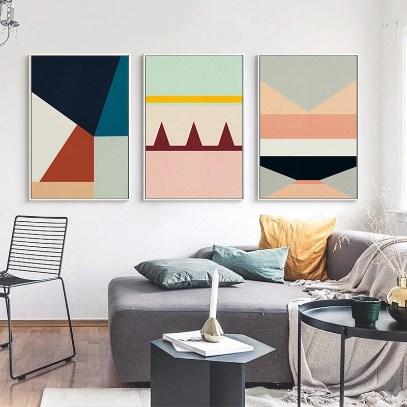 

Morandi Nordic Posters Minimalist Geometry pattern marble Wall Art Canvas Print Modern Home Decor Pictures for Office Room Decor