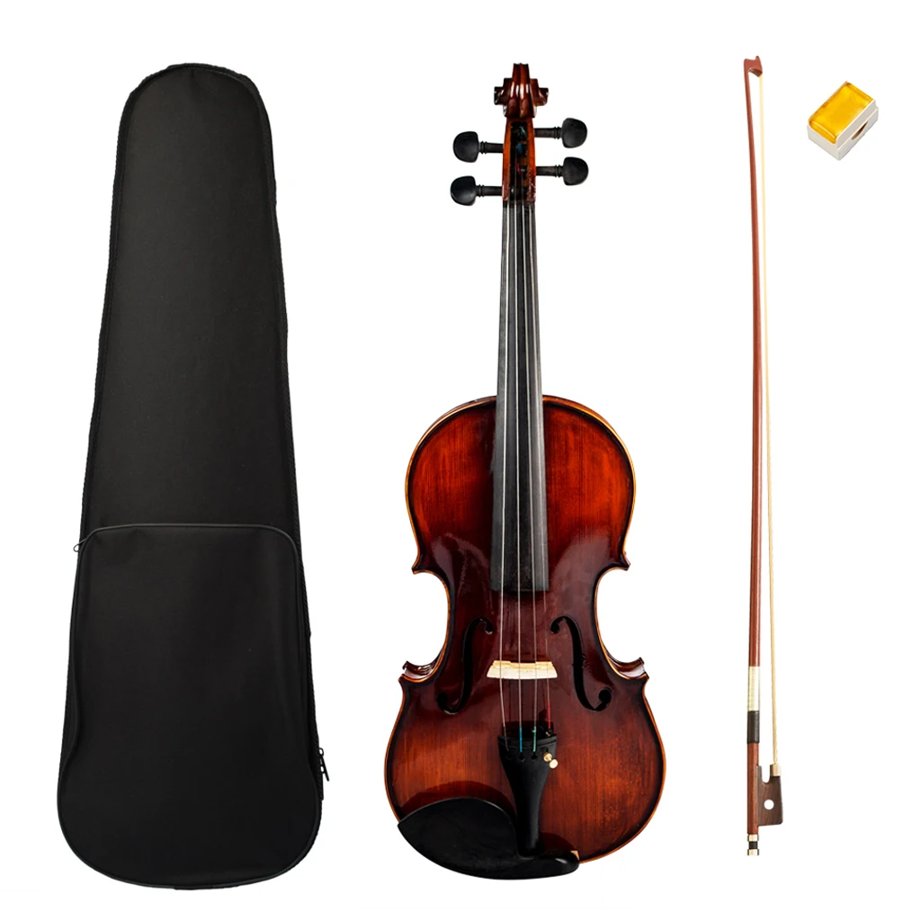 Полный 4/4 акустический скрипичный набор с чехлом лук канифоль для начинающих студентов подарок
