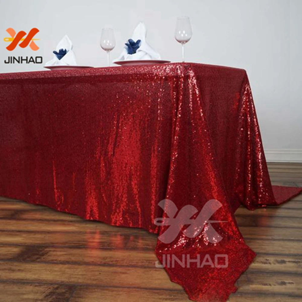 

The Beautiful Glitter Fuchsia sequin Table Cloth For Wedding Event Party