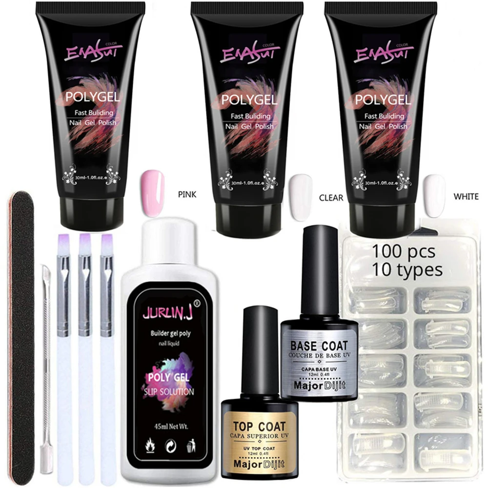 

ENASUI Builder Gel For Quick Nail Extension Starter KitQuick Nail Gel Extension Builder Polygel Extension Kit Tool For Nail Art