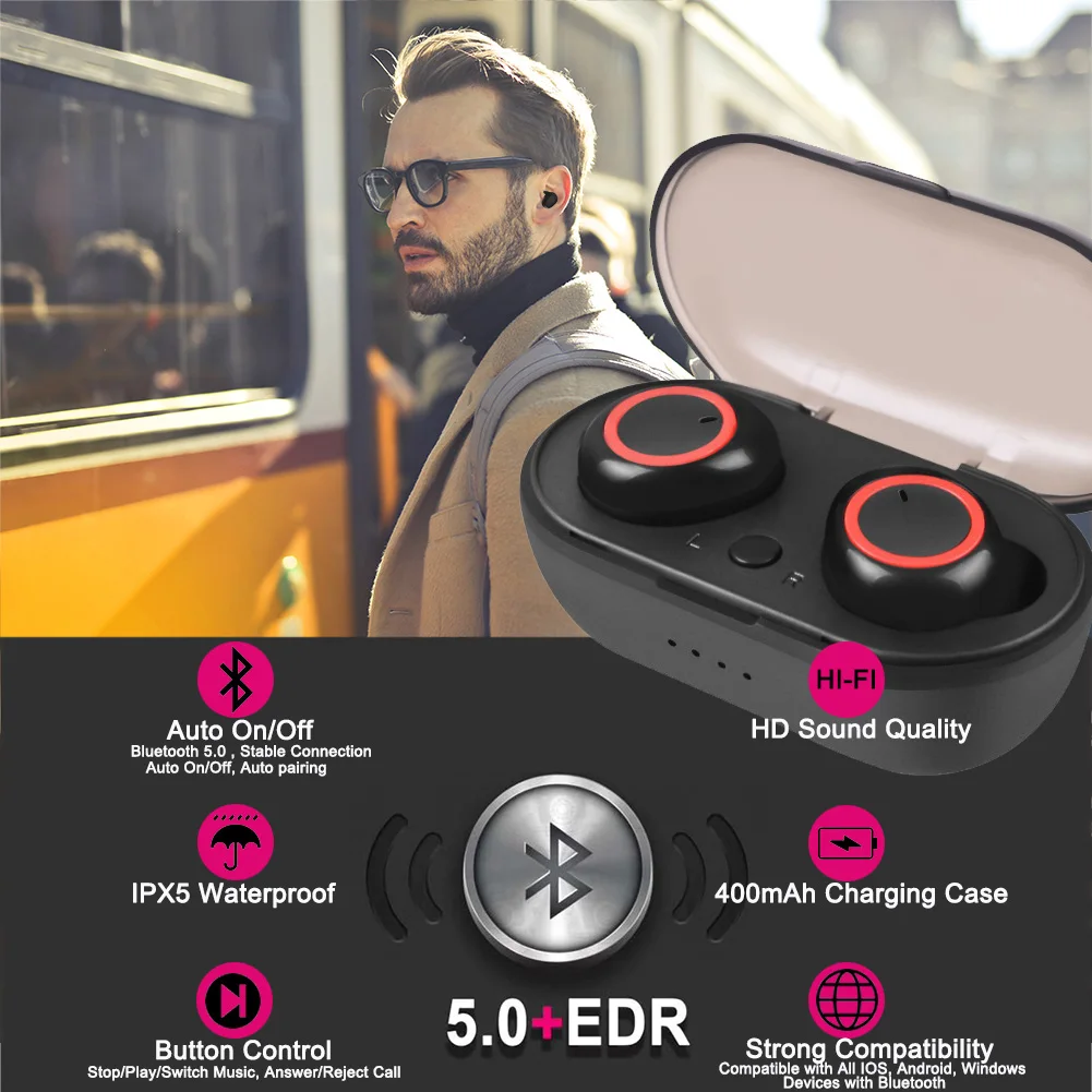Bluetooth наушники TWS беспроводные наушники мини 5,0 Гарнитура 3D стерео спортивные наушники Handfree Airdots с микрофоном PK i10 i12