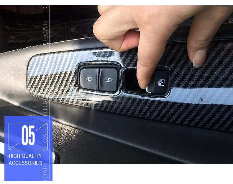 Hivotd для hyundai Santa Fe аксессуары для салона автомобиля, двери, подлокотник, панель, переключатель окна, кнопки подъема, накладка, наклейка