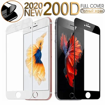

200D Curved Edge Tempered Glass For iPhone 7 6 6S 8 Plus X XS Glass on iPhone XR 11Pro Xs Max Screen Protective Safety Film Case