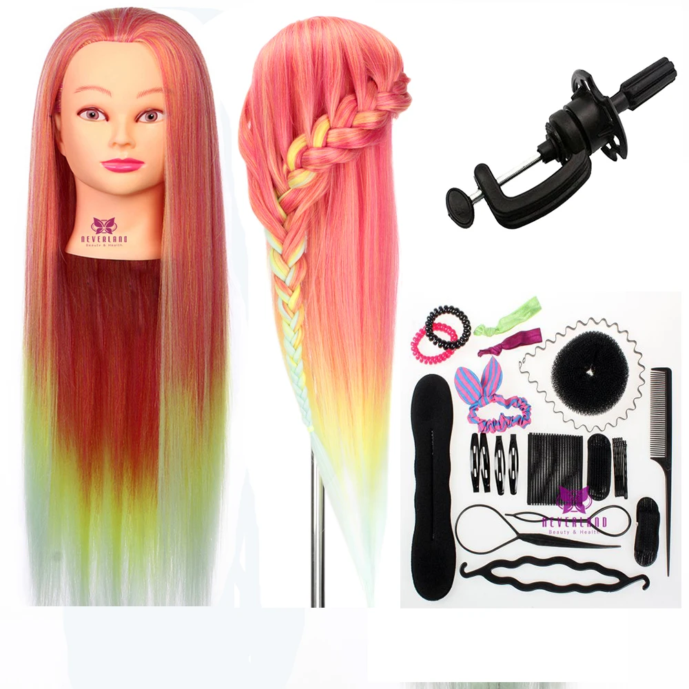 28 &quotдлинные волосы манекен Золотая Рыбка красная тренировочная голова для