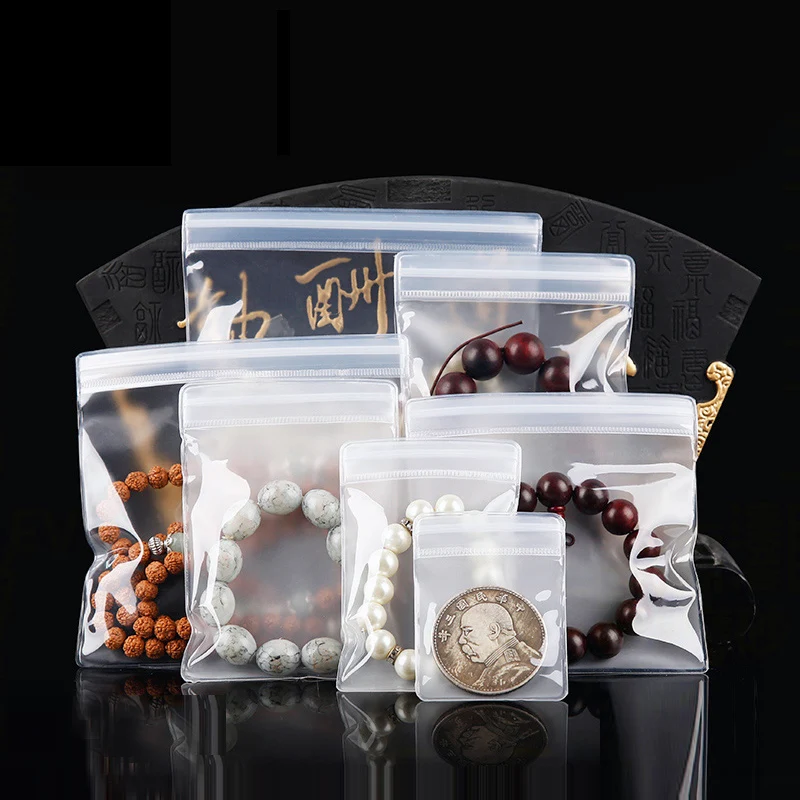 

Translucent EVA Material Jewelry Zipper Lock Bag Plastic Packaging Bag Self Seal Pouch Ring Pearl Bracelet Necklace Bead Earring