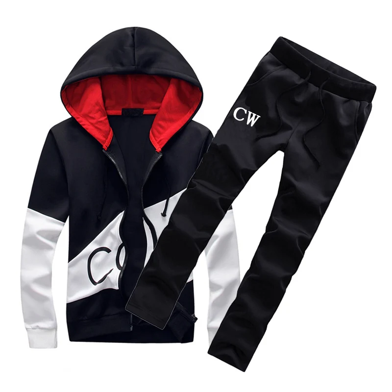 2019 men's autumn suit Brand New Men Sets Fashion Spring Sporting Suit Sweatshirt +Sweatpants Mens Clothing 2 Pieces | Мужская