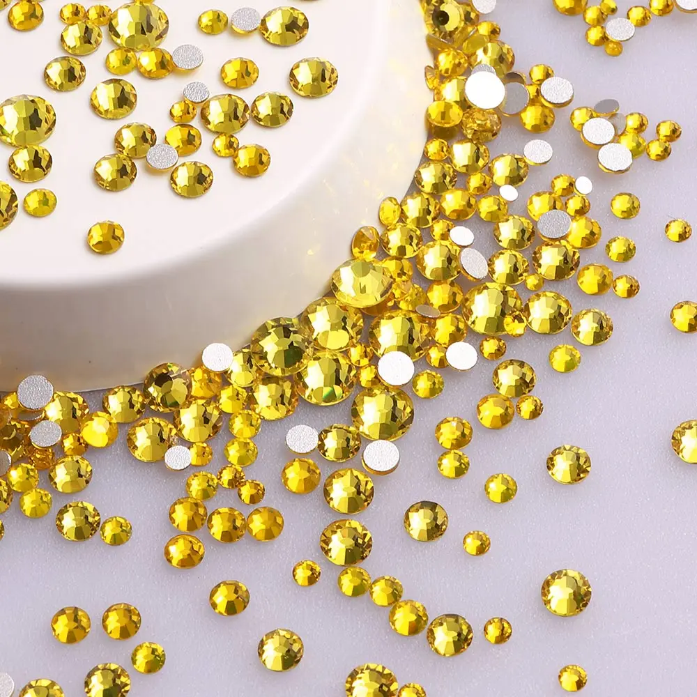 Mix Size Black Diamond Flat Back Rhinestones for Face Self-adhesive Crystal Beads Loose Precious Stones Diamond Painting Jewelry