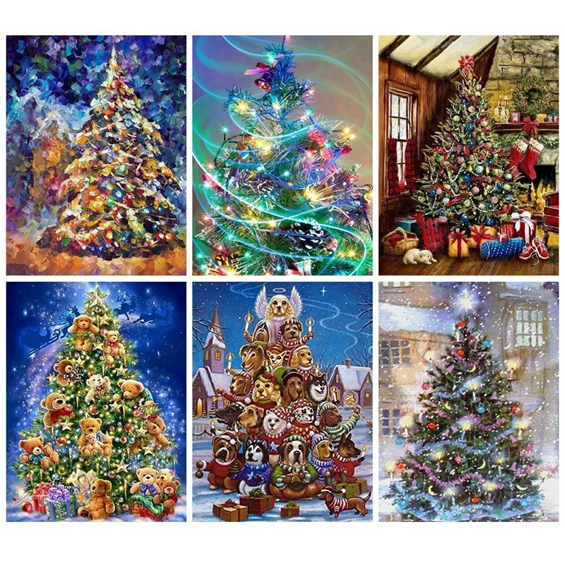 DIY 5D бриллиантовый рисунок Рождество Tree gif Вышивка крестом полностью Алмазная