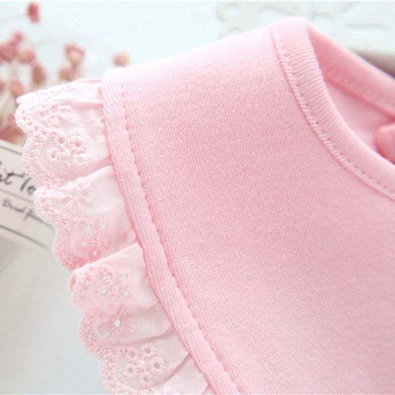 Baby Bibs Burp Cotton Lace Bows Pink And White Bib Baby Girls Lovely Cute Bib Infant Saliva Towels
