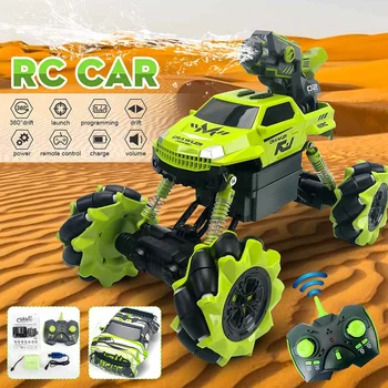 

Rechargeable 4WD Rock Crawler Remote Control Off-road Stunt Car 360 Degree Drift Car With Bubble Water Column Toy Gift Kids Boy