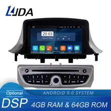 LJDA Android 9.0 Car DVD Player For Megane 3 Fluence 2009- Multimedia GPS Navigation WIFI 1 Din Car Radio Stereo 4G+64G DSP