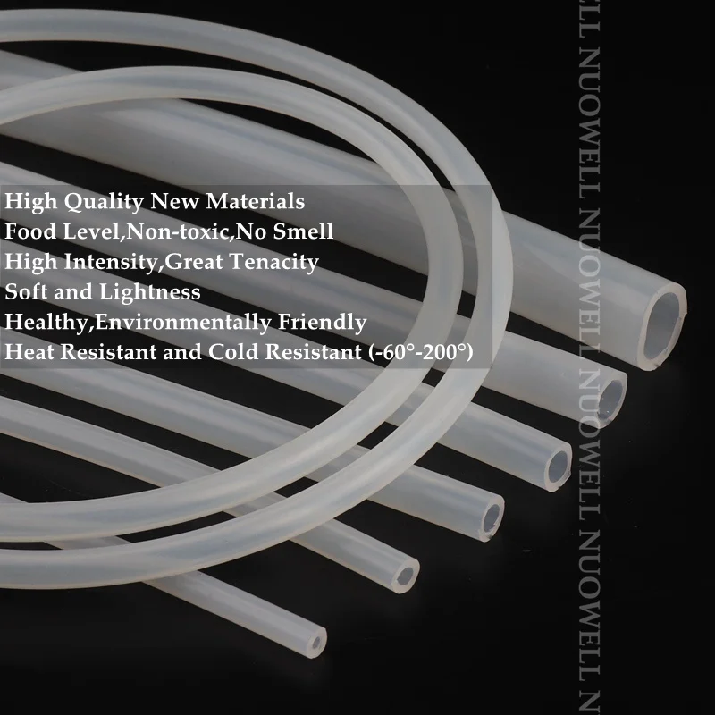 100cm I.D 2~7mm Food Grade Transparent Silicone Hose Heat Resistant Soft Pipe Aquarium Air Pump Clear Flexible Silicone Tube silicone tube