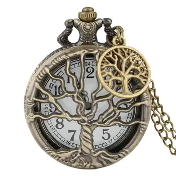 

Retro Bronze Pocket Watch for Men Exquisite Hollowed-out Case Pocket Watches Practical Slim Chain Pendant Watch for Husband