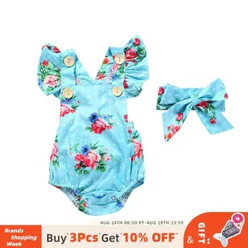 

Bear Leader Baby Girl Romper Summer Fashion Kids Flowers Romper Sleeveless Baby Girls Clothes Infant One-Pieces Cute Clothing