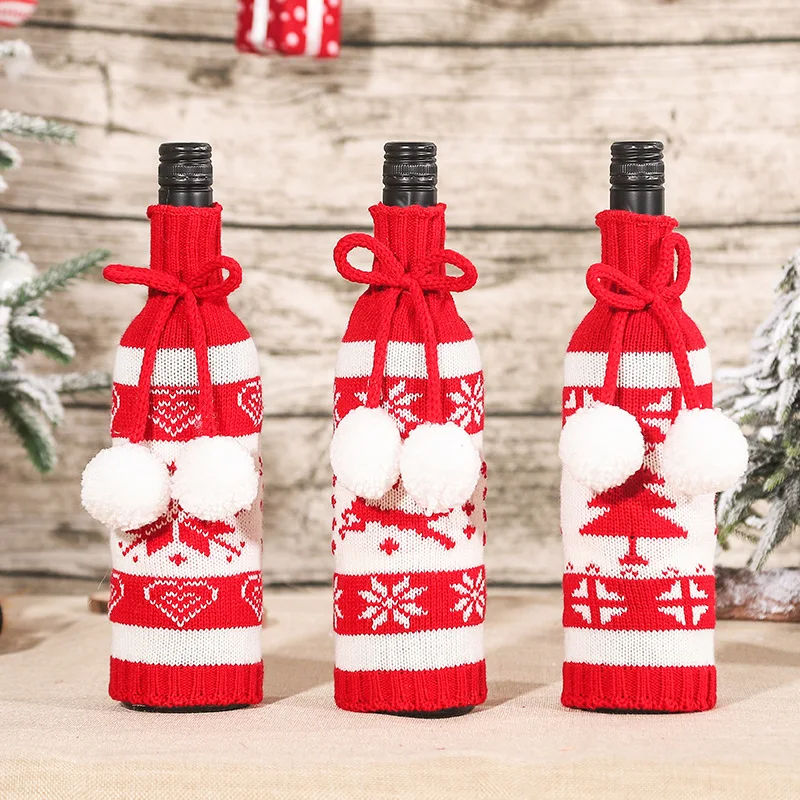 Tanio 1 sztuk świąteczny pokrowiec na butelkę wina dekoracje na