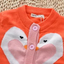 Хлопковый шерстяной кардиган с рисунком Лебедя в Корейском стиле для маленьких девочек