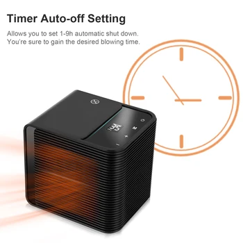 

Portable Space Heater Electric Ceramic Heaters 3 Modes Timer Off Contact Screen Personal Heaters for Office Home Tabletop Use